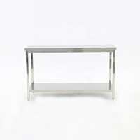 Table de travail en acier inoxydable pour cuisine commerciale et restaurant, avec tube carré, 2 niveaux, table de préparation des aliments
