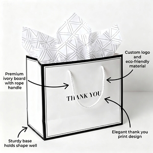 FB11 Sacs cadeaux de remerciement avec poignées Sacs en papier Sac de <span class=keywords><strong>bienvenue</strong></span> de mariage pour commerce de détail - Product Image 2