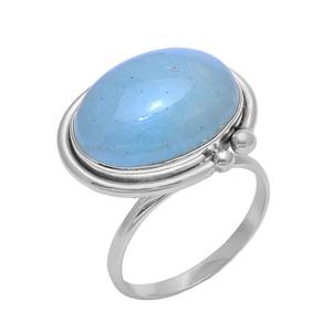 Bague en pierre précieuse aigue-marine de forme ovale véritable. Bague en argent sterling 925 plaqué or fournisseur de bijoux Casa De Plata - Product Image 3