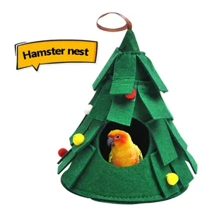 Оптовая Продажа с фабрики, рождественские подарки, подвесное домик для хомяка, маленькая клетка для животных, птичье гнездо для попугаев, хомяков, войлочное гнездо для домашних животных