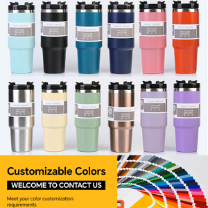 Custom Logo 30oz 18/8 304 Stainless Steel <b>Double</b> <b>Wall</b> Vacuum Insulated Tumbler with Lid LED Temperature Display BPA Free - Product Image 6