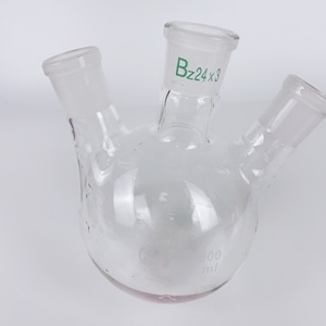 Frasco <span class=keywords><strong>de</strong></span> Vidrio <span class=keywords><strong>de</strong></span> Cuarzo Transparente <span class=keywords><strong>de</strong></span> Alta Resistencia a la Temperatura, con Tres Cuellos y <span class=keywords><strong>Fondo</strong></span> <span class=keywords><strong>Redondo</strong></span>, para Pruebas <span class=keywords><strong>de</strong></span> Laboratorio - Product Image 2