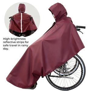Poncho de pluie réfléchissant personnalisé pour fauteuil roulant, imperméable et extra long, style cape, pour personnes âgées et scooters de mobilité - Product Image 6