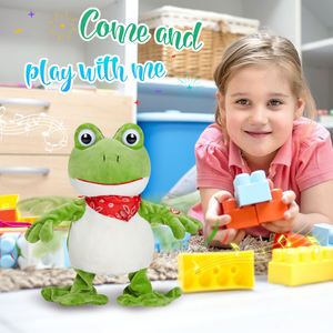 Hot Selling Musical Green Frog <strong>Plush</strong> Toy Stuffed Animals Kid's Squishy Pillow Home Decor for Birthday Christmas Manufacturer - Product Image 3