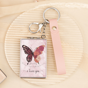 Cá nhân vuông Keychain với hai mặt bướm in gương mỹ phẩm - Product Image 4