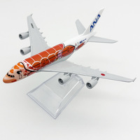 Modèle d'avion en alliage moulé sous pression 14*15cm à l'échelle ANA Turtle Airlines Airbus 380 A380 avec support Bleu Vert Orange