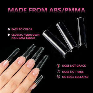 JIEYU PMMA/ABS, <span class=keywords><strong>faux</strong></span> ongles de haute qualité, longs, transparents, demi-couverture, détachables, élégants, pour les salons de manucure DIY - Product Image 4