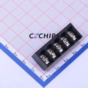 DBT50-7.62-5P-BK-P Barrier Terminal Block Through hole Component (THT),P=7.62mm Connector Three Sides 7.62mm 1x5P Straight Pin - Product Image 2