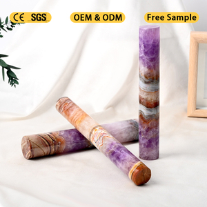 Wholesale Natural Cylinder Amethyst Agate Cylinder Polished Mexican Agate Cylinder for Decoration - Product Image 4