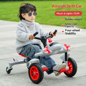 Voiture à pédales pour enfants, petit <span class=keywords><strong>avion</strong></span>, voiture à quatre roues, kart à pédales, scooter, jouet de drift pour garçons et filles de 3 à 6 ans - Product Image 1