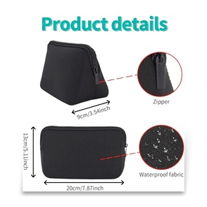 <span class=keywords><strong>Pochette</strong></span> de maquillage portable à fermeture éclair pour filles, grande capacité, imperméable en néoprène, personnalisée pour les voyages - Product Image 2