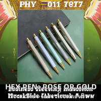 Stylo bille élégant en métal hexagonal personnalisé pour cadeaux promotionnels et cadeaux de bienvenue - Options or rose et or
