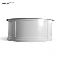 Comptoir de bar rond en bois moderne avec armoire pour usage domestique, commercial ou hôtelier - Mobilier commercial durable