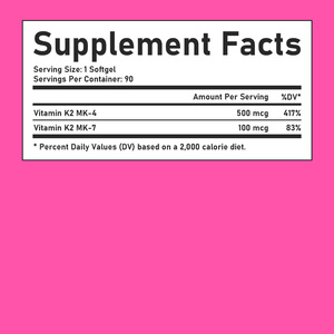 Gélules de Vitamine K2 les plus vendues avec MK4 : Aide à renforcer les os et favorise une santé cardiovasculaire saine – Compléments alimentaires en gélules - Product Image 2