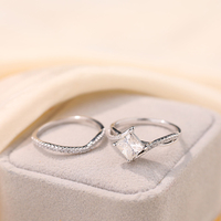 Bague de luxe bijoux en argent Sterling 925 Double couche princesse coupe Moissanite bague de fiançailles pour les femmes