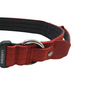 Collier pour chien en nylon rembourré personnalisable de haute qualité, avec boucle en métal, rubans décoratifs, style luxueux et tendance, couleurs unies - Product Image 2