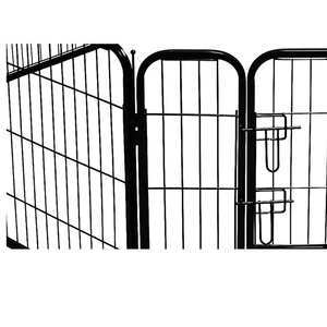 Desain <span class=keywords><strong>DIY</strong></span> mudah dipasang hitam populer Kit rakitan kandang hewan peliharaan lasan logam kandang anjing kandang anjing logam kuat luar ruangan - Product Image 6