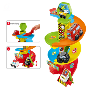 Jouet de <span class=keywords><strong>garage</strong></span> de stationnement rotatif, dessin animé coloré, éducatif, aventure préscolaire, circuit de course coulissant avec design de tour de cloche - Product Image 2