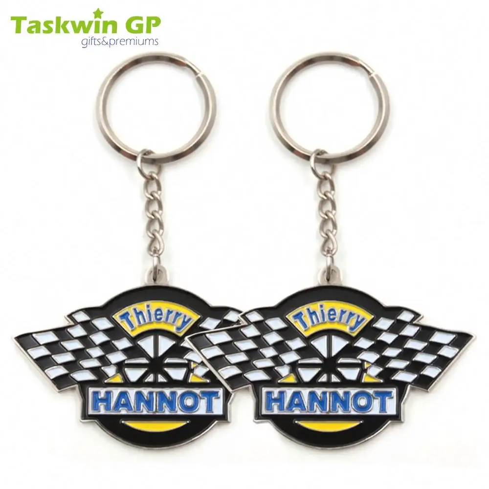 Taskwingifts מתכת keyring הגעה חדשה מותאם אישית לוגו מרוצי דגל צורת מתכת מפתח שרשרת מחזיקי מפתחות