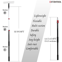 Ensemble de nettoyeurs de vitres télescopiques lavables avec perche longue portée pour le nettoyage des vitres