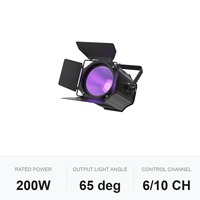 Projecteur COB 200W LED RGBWA+UV 6-en-1 DMX512 pour Éclairage Scénique et Événements