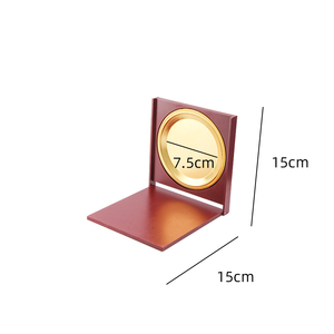 แผ่นไม้สีแดงออกแบบได้ตามต้องการพร้อมโลโก้และลวดลายแผ่นไม้สีทองทรงกลม - Product Image 6
