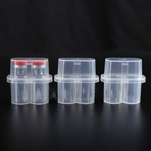 Paquete de 2 Botellas Ovaladas de PP Transparente de 3 ml para Almacenamiento de Polvo Liofilizado Cosmético, Caja con Tapas, Envase de Plástico - Product Image 1