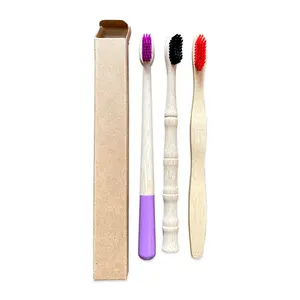 Biodegradable Eco-Friendly Natural Bamboo Charcoal Nylon Bristle Toothbrushes