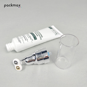 Custom <b>vacuum</b> <b>pump</b> dual rollerball massage cosmetic tube — skincare eye cream/serum/cream massage tube - Product Image 3