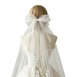 Hot Sale White Light Luxury Wedding Bride <strong>Hai</strong> Clips Princess Elegant Big <strong>Bow</strong> Pearl Spring Clip Hair Accessories - Product Image 4