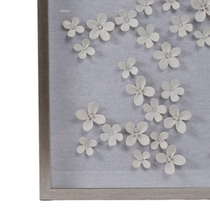 Décoration murale moderne en relief avec fleurs dimensionnelles, encadrée, pour salon et chambre à coucher - Product Image 4