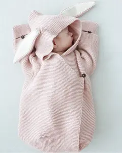 नई डिजाइन बनी खरगोश नवीनतम नवजात शिशु बुना हुआ नींद बैग चीन थोक बच्चे सर्दियों बुनना स्लीपिंग बैग