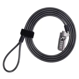 YH1513 Notebook/Laptop Combination Lock Security Cable - 4 Digital Theft Deterrent Lock with Sturdy Thick Black Cable