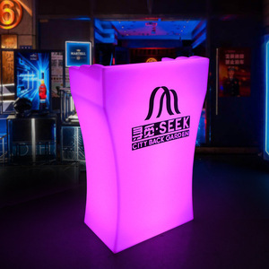 Seek City Back Garden KTV Stage Host Desk 70x40x110cm Plastic Lighted <b>Reception</b> <b>Counter</b> Commercial Use - Product Image 4
