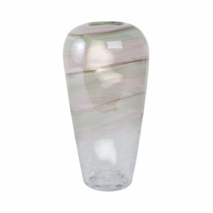 Vaso in Vetro Craquelé con Finitura Opaca, Vaso Decorativo Contemporaneo per Fiori, per Soggiorno e Arredamento Casa - Product Image 1