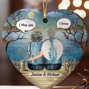 Colgante de cerámica en forma de corazón Decoración navideña Colgante de una pieza personalizado - Product Image 1