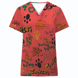 Divisa infermieristica <span class=keywords><strong>da</strong></span> donna con stampa cartoon, ideale per dropshipping - T-shirt e pantaloni medicali - Product Image 4