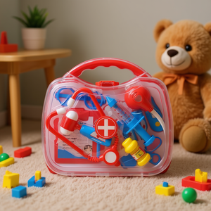 Doctor <b>Toy</b> Medical Kit With Stethoscope Syringe And <b>Tools</b> For Kids Play 27X30X8Cm - Product Image 3