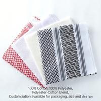Foulard carré Shemagh Keffiyeh en popeline polyester/coton, turban ethnique arabe musulman yéménite palestinien, respirant, toutes saisons