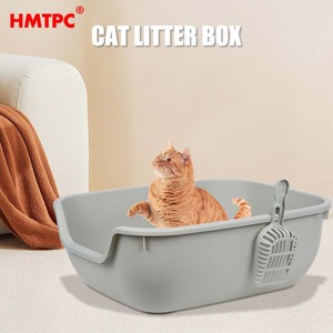 กระบะทรายแมว Hmtpc รูปทรงสี่เหลี่ยมผืนผ้า ขนาด 57x46x20.5 ซม. ความจุขนาดใหญ่ ป้องกันฝุ่น ทำความสะอาดง่าย สำหรับแมว - Product Image 5