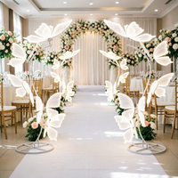 Arche lumineuse LED personnalisée en forme de papillon, grand format, lumière chaude, pour mariage, salle de réception, hôtel, restaurant, événements, décoration
