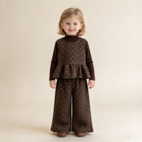 Ensemble de 3 pièces pour filles, chemise à manches longues, gilet à volants fleuri et pantalon décontracté, ensemble de vêtements pour filles, mode automne pour enfants