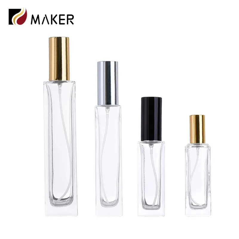 Hot sale small capacity 3ml 5ml 6ml 15ml 30ml 100ml clear glass perfume oil bottle with gold silver spray cap for fragrance