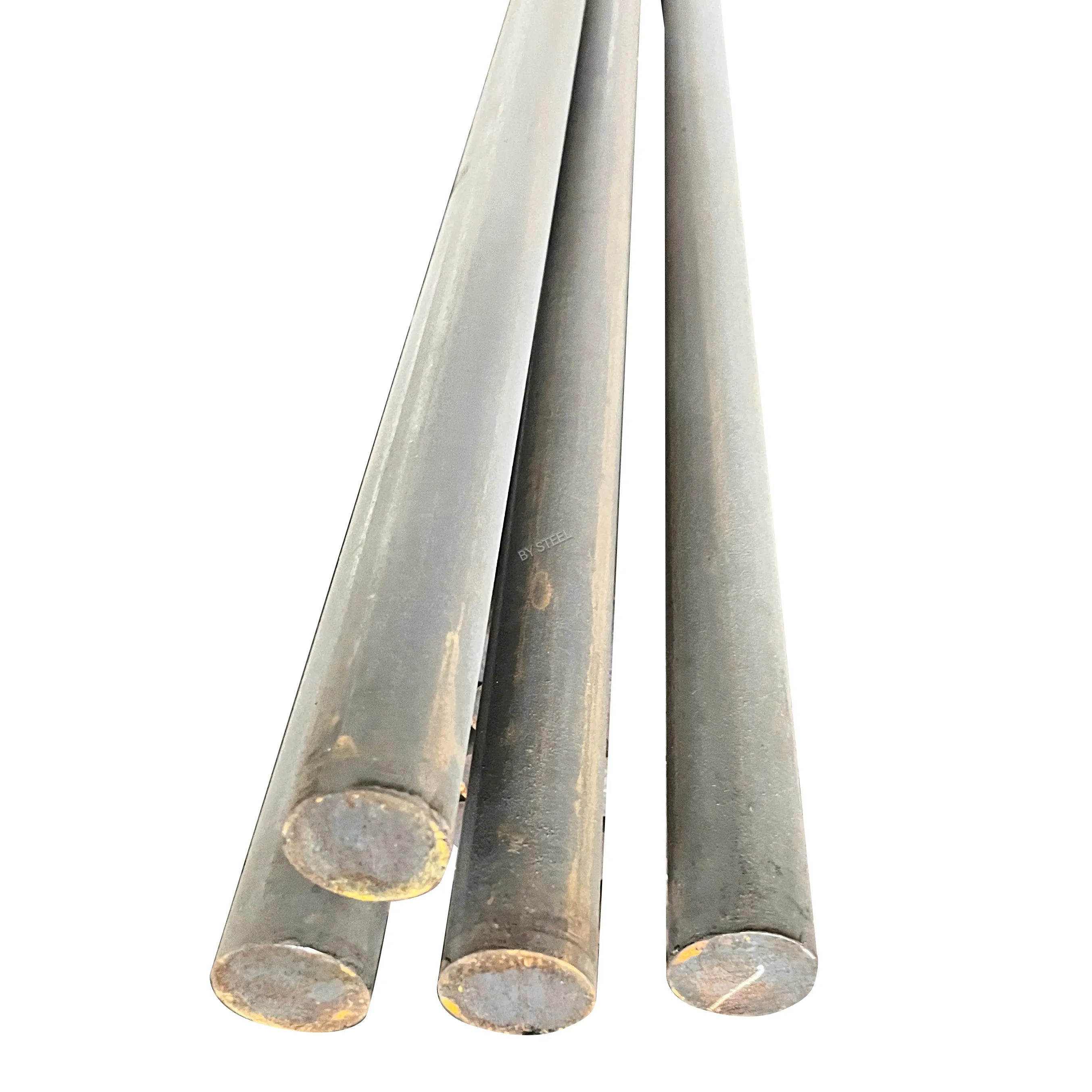 S355jr Tiges solides en acier de fer noir Barre ronde en acier au carbone 6 pouces 12 pouces ou longueur personnalisée