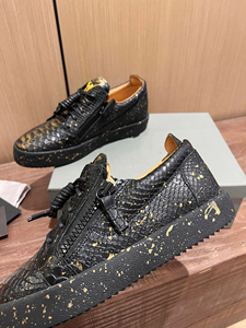 Baskets montantes de luxe en <span class=keywords><strong>cuir</strong></span> véritable motif serpent, semelle extérieure en TPU, chaussures décontractées, baskets plates de créateur, mode urbaine - Product Image 3