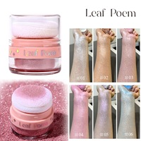 Haute brillance visage corps éclaircissant Pat poudre Blush miroitant végétalien étanche tonifiant surligneur poudre libre bouffée paillettes maquillage