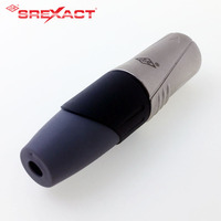 Hochwertiger Messing-Kontakt 3-Pin XLR-Stecker mit Zinklegierungsgehäuse 15A 125V Schwarz+Grau Kappe+Schutzhülle für Audio-Video
