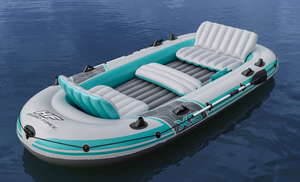 הרפטינג 65159 ביותר הרפתקה עילית אלומיניום עמיד סגסוגת חיצונית רפטינג סירת מים מתנפחים עם משאבת יד לדיג צף - Product Image 2