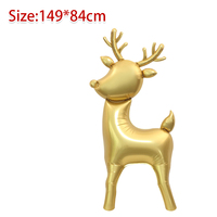 Ballons gonflables en forme d'élk 3D, couleur or, couleur marron, 149*84 cm, accessoires pour fêtes sur le thème de Noël