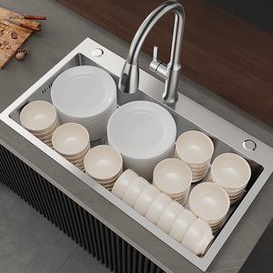 Évier de cuisine à usage domestique, à encastrer sous plan, grand bac unique, en acier inoxydable 304 épaissi - Product Image 4